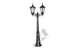 Lampa B05 Z Kloszem Żeliwnym Stylowym 2-ośw. Żeliwna Żeliwo Stojąca