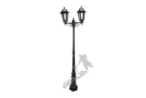 Lampa D02 Z Kloszem Aluminiowym 2-ośw. Żeliwna Żeliwo Stojąca
