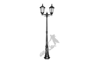 Lampa D05 Z Kloszem Żeliwnym Stylowym 2-ośw. Żeliwna Żeliwo Stojąca