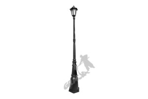 Lampa E01 Z Kloszem Aluminiowym 1-ośw. Żeliwna Żeliwo Stojąca