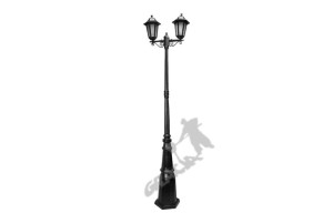 Lampa E02 Z Kloszem Aluminiowym 2-ośw. Żeliwna Żeliwo Stojąca