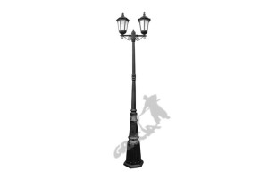 Lampa E05 Z Kloszem Żeliwnym Stylowym 2-ośw. Żeliwna Żeliwo Stojąca