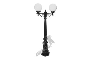 Lampa B13 Z Kulą Szklaną 2-ośw. Żeliwna Żeliwo Stojąca