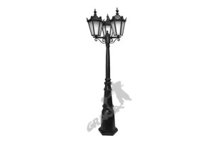 Lampa C09 Z Kloszem Żeliwnym Spawanym 3-ośw. Żeliwna Żeliwo Stojąca
