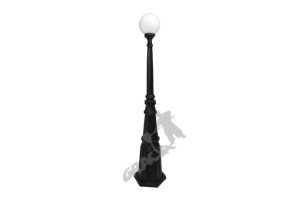 Lampa C12 Z Kulą Szklaną 1-ośw. Żeliwna Żeliwo Stojąca