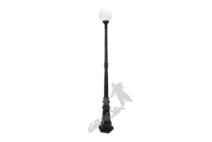 Lampa D12 Z Kulą Szklaną 1-ośw. Żeliwna Żeliwo Stojąca