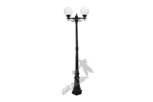 Lampa D13 Z Kulą Szklaną 2-ośw. Żeliwna Żeliwo Stojąca