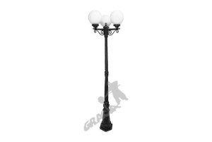 Lampa D14 Z Kulą Szklaną 3-ośw. Żeliwna Żeliwo Stojąca