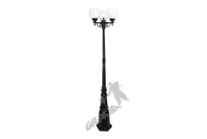 Lampa E14 Z Kulą Szklaną 3-ośw. Żeliwna Żeliwo Stojąca