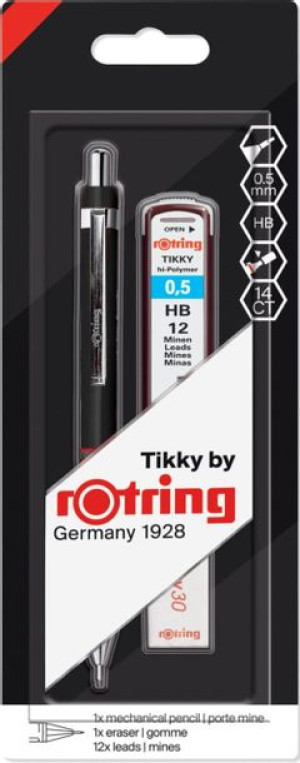Zestaw Ołówek Automatyczny Rotring Tikky 0,5 + Grafit 0,5 Hb