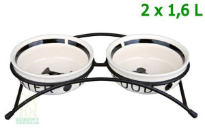 Miski ceramiczne na stojaku dla psa 2x1,6 L Trixie