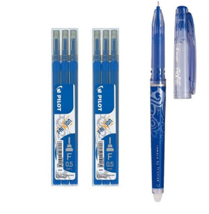 Pióro Pilot Frixion 0,5 Niebieskie + 2X Wklady 0,5 Niebieskie /3Szt/