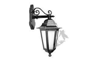Kinkiet G02 Zawijas W Dół Z Kloszem Aluminiowym Żeliwna Żeliwo