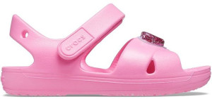 Crocs sandały dla dzieci Classic Cross Strap Charm różowe 206947 669