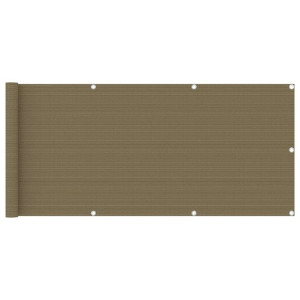 Parawan balkonowy, kolor taupe, 75x600 cm, HDPE