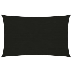 Żagiel przeciwsłoneczny, 160 g/m², czarny, 2x4,5 m, HDPE