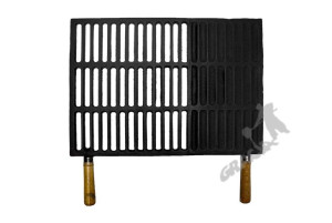 Ruszt Z Rączkami Nr 02 - Mały Z 2/3 Prześwitem Żeliwny Kominkowy Grill