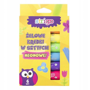 Kredki Żelowe 12 Kolorów Strigo Neonowe Świecowe