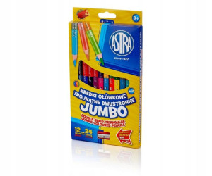 Kredki Ołówkowe Dwustronne Jumbo 12/24 Kolory
