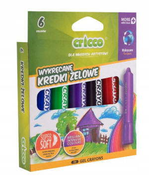 Kredki Żelowo-pastelowe 6 Kol Cricco Dla Dzieci