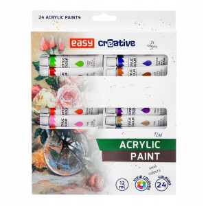 Farby Akrylowe Easy 24 Kolory W Tubach 24 X 12 Ml
