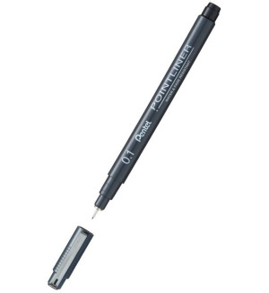 Cienkopis Kreślarski Pentel 0,1mm Polintliner Czarny