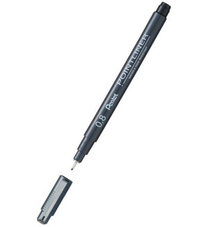Cienkopis Kreślarski Pentel 0,8mm Polintliner Czarny