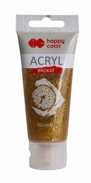 HAPPY COLOR Brokat akrylowy do zdobień 60 ml ZŁOTY