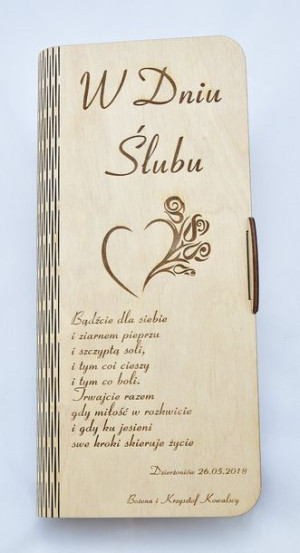 Ślub, wesele- prezent, grawerowane pudełeczko