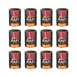 Pakiet Rafi Karma Dla Psa z Kaczką, Borówką i Żurawiną 12 x 400 G