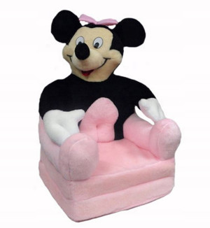 FOTEL PLUSZOWY Myszka Minnie ROZKŁADANY PUFA SOFA