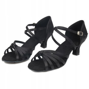 Buty Do Tańca Taneczne Latino Salsa 5cm - Czarne 38
