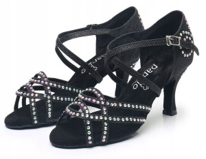Buty Do Tańca Taneczne Cekiny Czarne Piękne 7,5cm 39