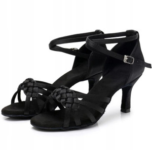 Buty Do Tańca Towarzyskiego Wygodne 7cm - Czarne 40