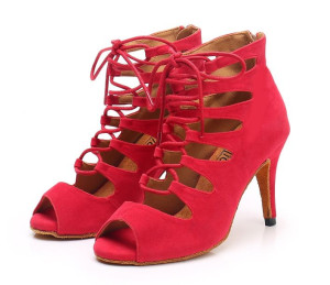 Buty Do Tańca Taneczne Sznurowane Czerwone 8,5cm 36