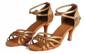 Buty Do Tańca Towarzyskiego Wygodne 7cm - Cieliste 38
