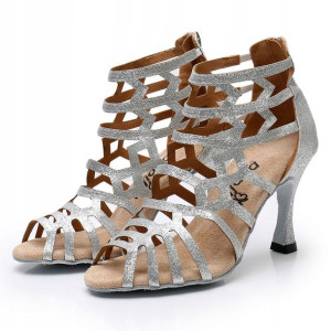 Buty Do Tańca Taneczne Rzymianki Srebrne 9cm 38