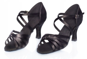 Buty Do Tańca Taneczne Latino Salsa 7cm - Czarne 40