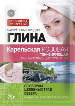 Glinka różowa karelska tonizująca 75g Fitokosmetik