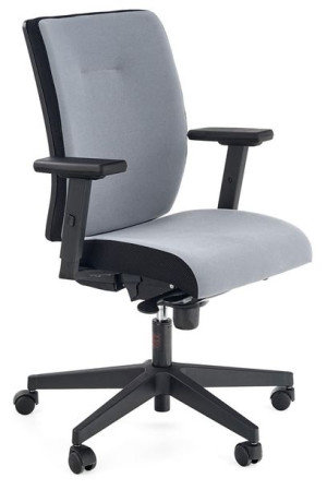 Popielaty tapicerowany fotel obrotowy - Revex