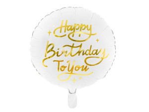 Balon Foliowy Happy Birthday To You 35cm Biały