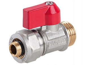Zawór Kulowy Mini 1/2'' Ze Złączką Na Rure Pex 16