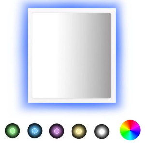 Lustro łazienkowe LED, białe, 40x8,5x37cm, płyta wiórowa