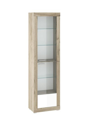Witryna 1D MARTIN7 Front Biały Połysk MDF / Dąb Szary Craft ARDSEL