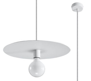 Biała industrialna lampa wisząca rondo - EXX235-Flavis