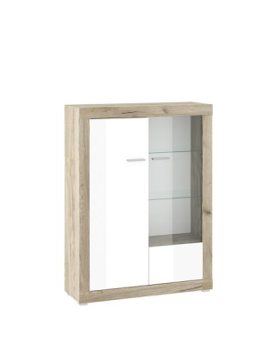 Witryna 2D MARTIN8 Front Biały Połysk MDF / Dąb Szary Craft ARDSEL
