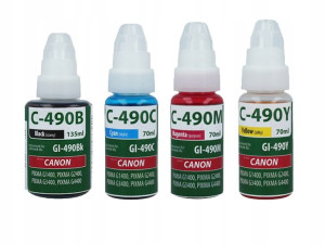 4x Tusz Tfo Canon Gi-490 G1400 G2400 G3400 G4400