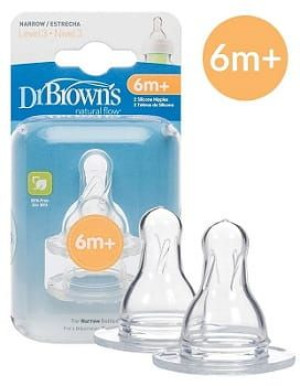 Dr. Brown's Smoczek Do Butelki Standard 6m+ Silikonowy 2 szt