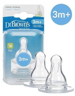 Dr. Brown's Smoczek Do Butelki Standard 3m+ Silikonowy 2 szt