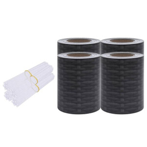 Osłony na ogrodzenie, 4 szt., PVC, 35x0,19 m, wzór rattanu